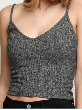 NWT Brandy Melville Joanne Cropped Knit Tank
In Dark Heather Grey. One Size